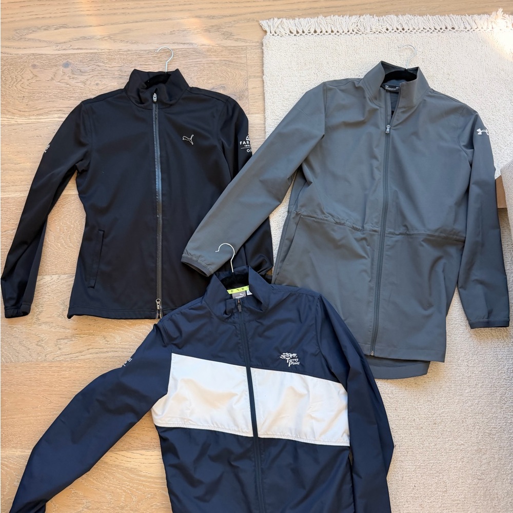 Womens Small Athletic Jacket Bundle - Puma & Under Armor Rain and Wind Breaker